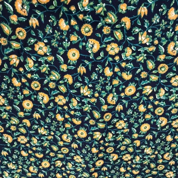 J. Crew Teal Floral Pencil Skirt with Yellow Accents - Picture 2 of 3